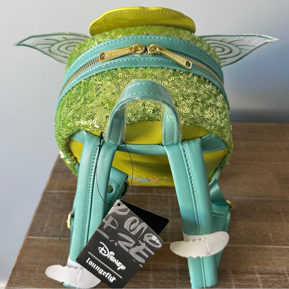 Loungefly Disney Tinker Bell Sequin Mini Backpack NWT - Picture 7 of 11